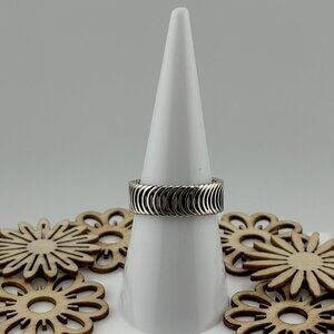 Estate Sterling Silver Mesh Cutout Ring